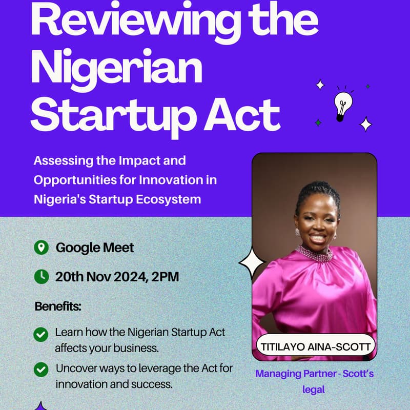 Cover Image for Reviewing the Nigerian Startup Act