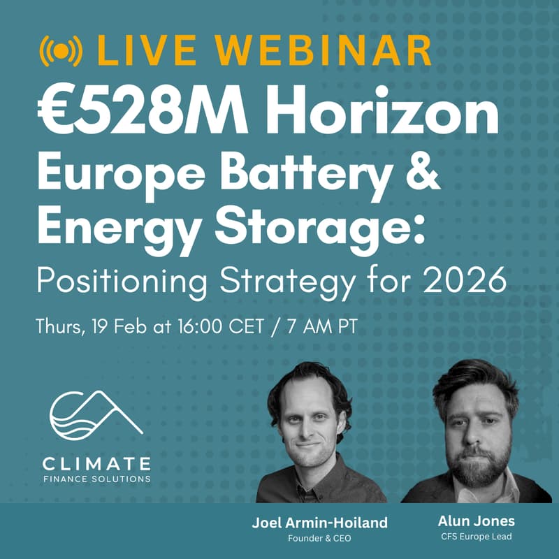 Cover Image for €528M Horizon Europe Battery & Energy Storage: Positioning Strategy for 2026