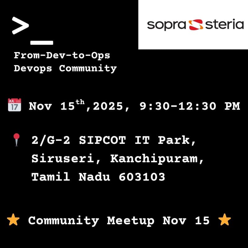 Cover Image for From Dev to Ops | Devops Community Meetup Nov 15