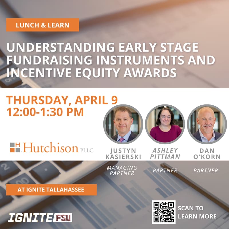 Cover Image for Lunch & Learn: Understanding Early Stage Fundraising Instruments and Incentive Equity Awards