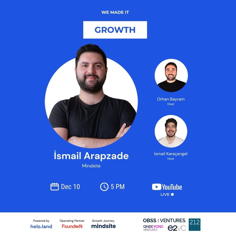 Cover Image for Inside the Growth Journey of Mindsite with İsmail Arapzade - Live