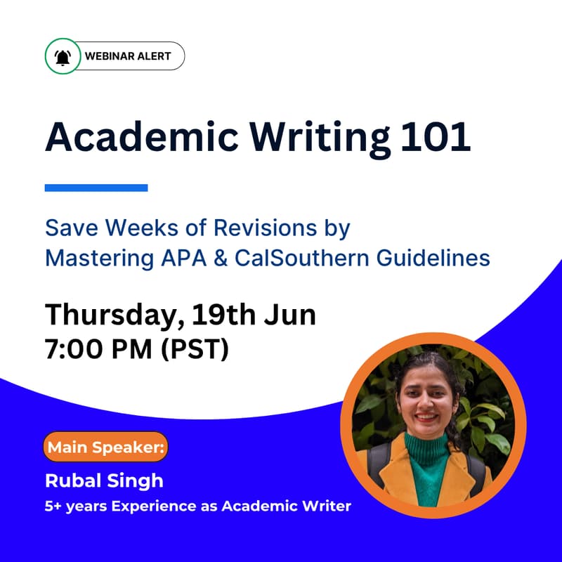 Cover Image for Fast-track your Doctoral Journey - Free Academic Writing Webinar for CalSouthern Doctoral Students