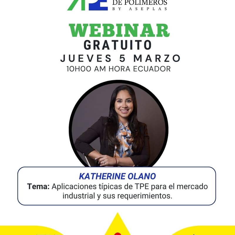 Cover Image for Webinar Gratuito Aplicaciones típicas de TPE para el mercado insdustrial y sus requerimientos