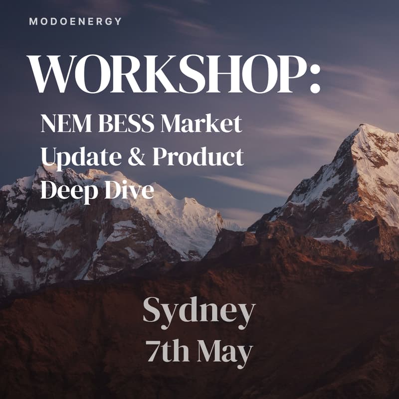 Cover Image for WORKSHOP: NEM BESS Market Update, New Forecast Release, & Introducing Ko (Sydney)