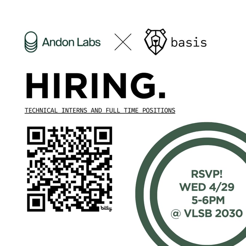 Cover Image for Andon Labs x BASIS - Recruiting Technical Interns