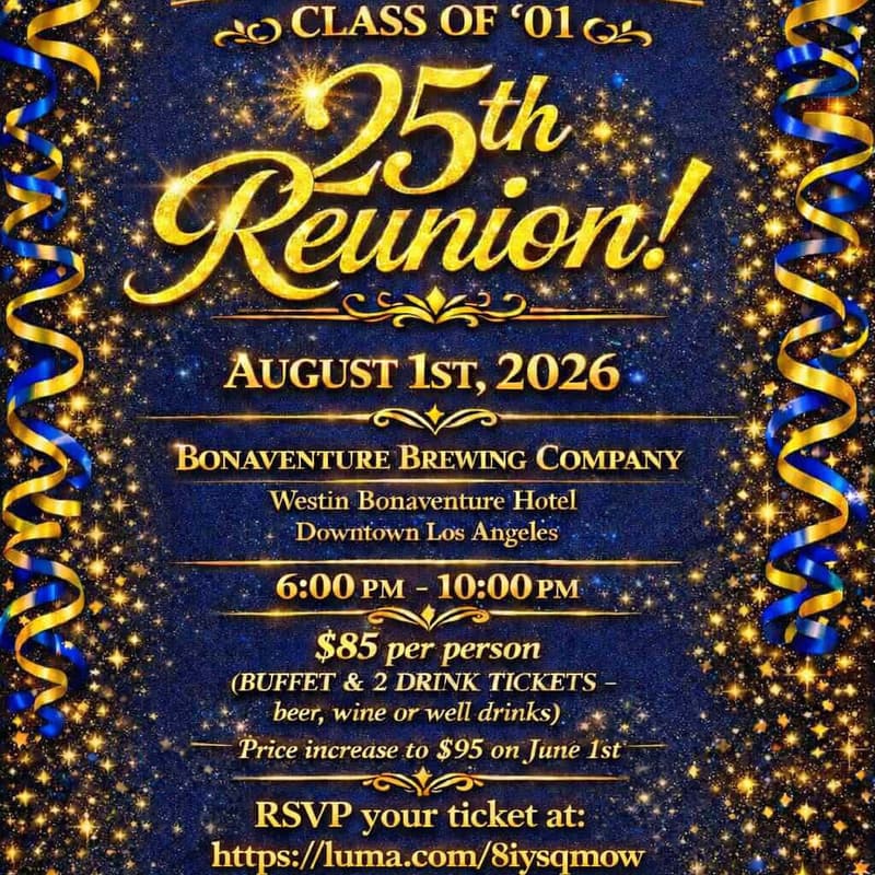 Cover Image for AHS Class Of 01 25th Reunion!