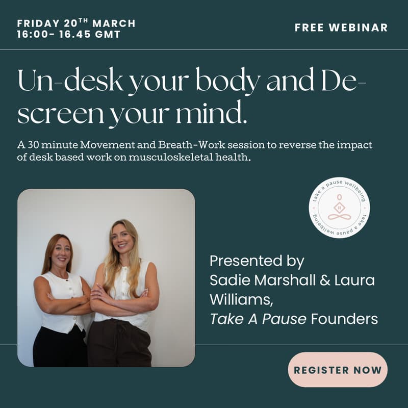 Cover Image for Un-desk your body and De-screen your mind.