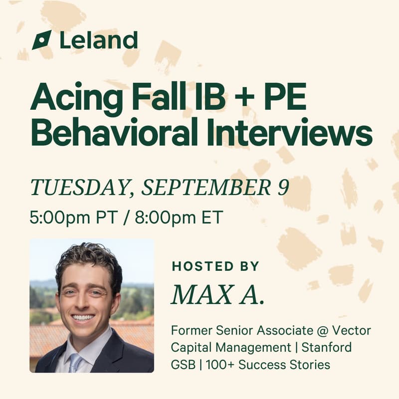 Cover Image for Acing Fall IB + PE Behavioral Interviews