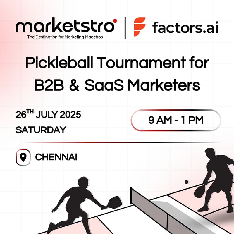 Cover Image for Pickleball Tournament for B2B & SaaS Marketers | Chennai