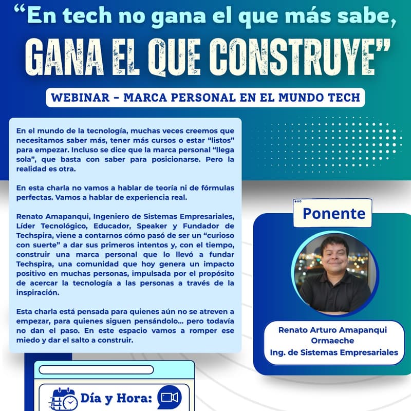 Cover Image for Webinar: En tech no gana el que más sabe, gana el que construye