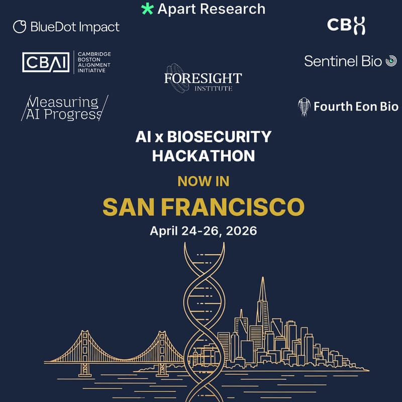 Cover Image for AIxBio Hackathon 2026 - San Francisco - Apart Research