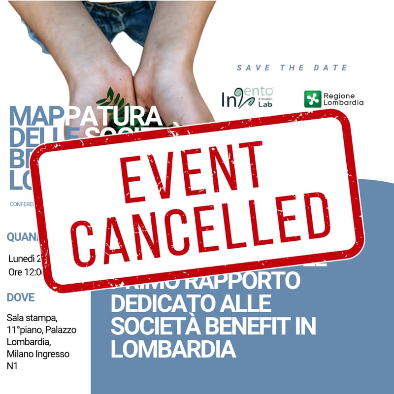 Immagine di copertina per EVENTO ANNULLATO - Conferenza stampa | Presentazione del primo rapporto dedicato alle Società Benefit in Lombardia