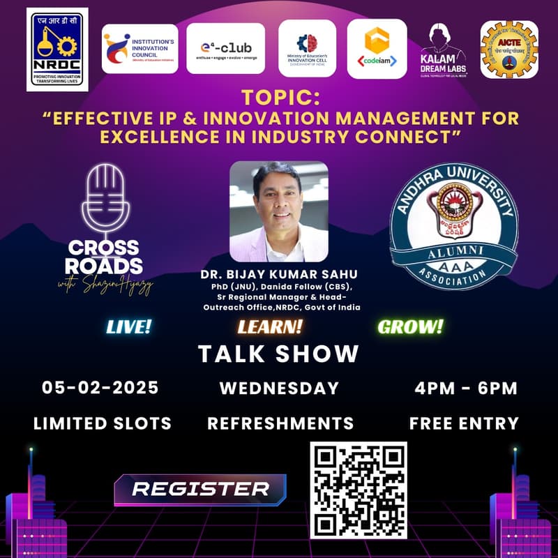 Cover Image for Effective IP & Innovation Management for Excellence in Industry Connect Featuring Dr. B K Sahu