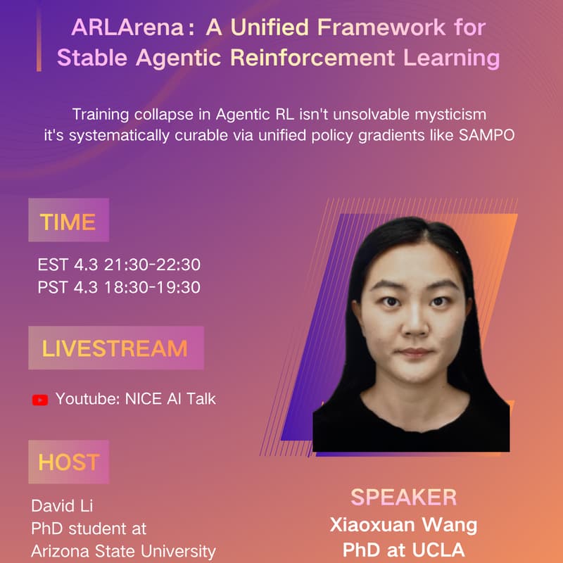 Cover Image for ARLArena:A Unified Framework for Stable Agentic Reinforcement Learning