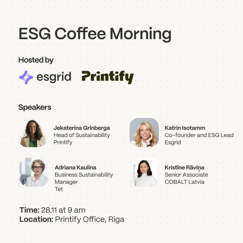 Cover Image for ESG Coffee Morning with Printify & Esgrid