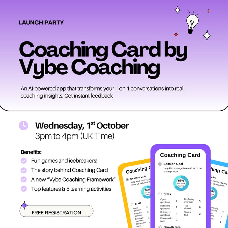 Cover Image for Launch Party - Coaching Card by Vybe Coaching