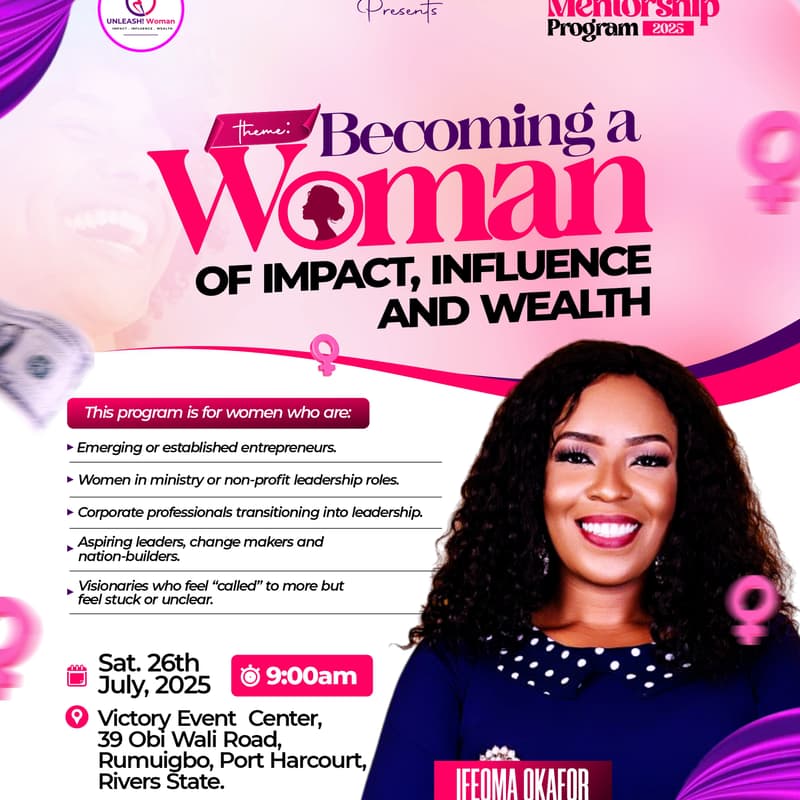 Cover Image for UNLEASH! Woman Mentorship Program (Live)