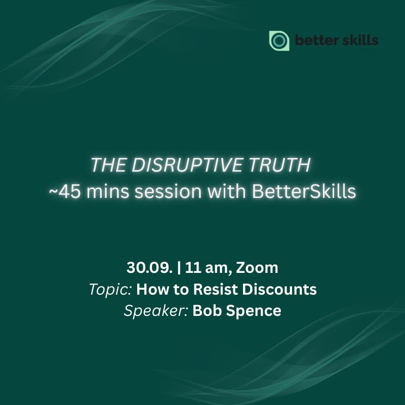 Cover Image for The Disruptive Truth: How to resist discounts?