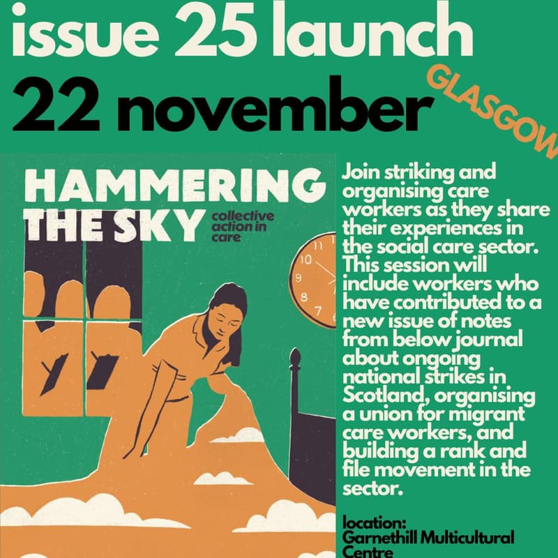 Cover Image for Notes From Below Issue 25 Glasgow Launch