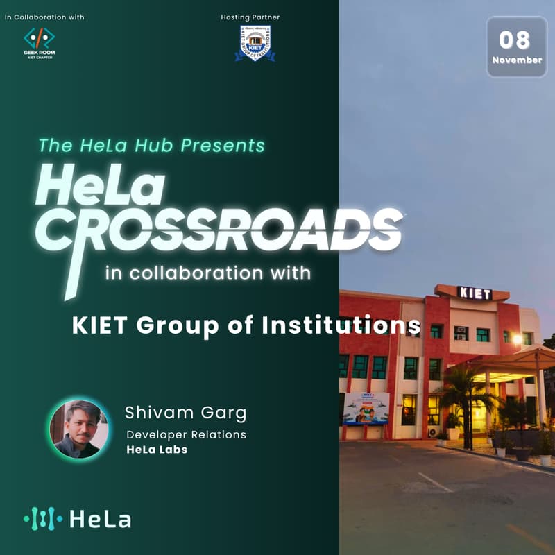 Cover Image for HeLa CrossRoads Roadshow ✦  KIET Group of Institutions ✦