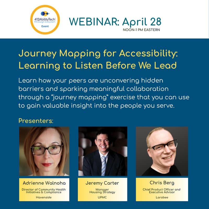 Cover Image for WEBINAR: Journey Mapping for Accessibility: Learning to Listen Before We Lead