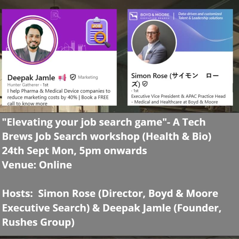 Cover Image for "Elevating your job search game"- A Tech Brews Job Search workshop (Health & Bio)