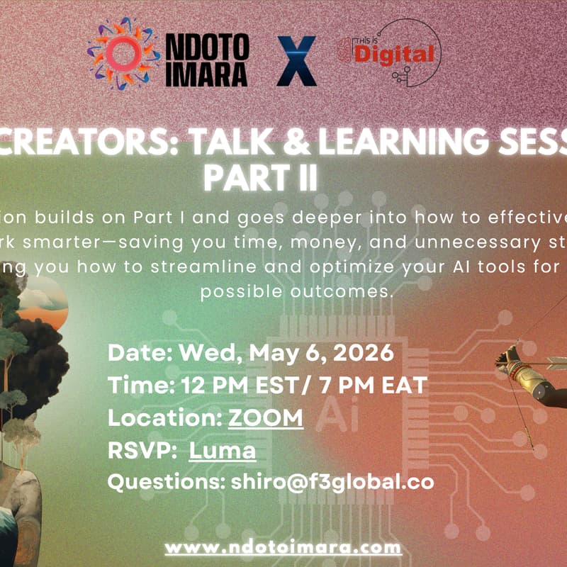 Cover Image for Ai for Creators: Talk & Learning Session Part II
