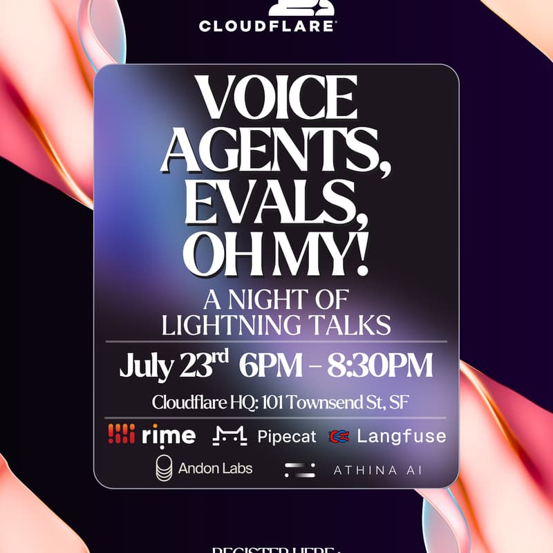 Cover Image for Voice agents, evals, oh my! A Night of AI Lightning Talks