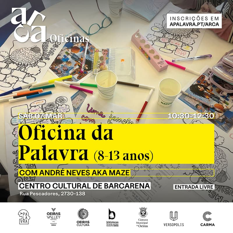 Cover Image for Programação infantil: Oficina da Palavra "Escrever, Falar Contar" com André Neves