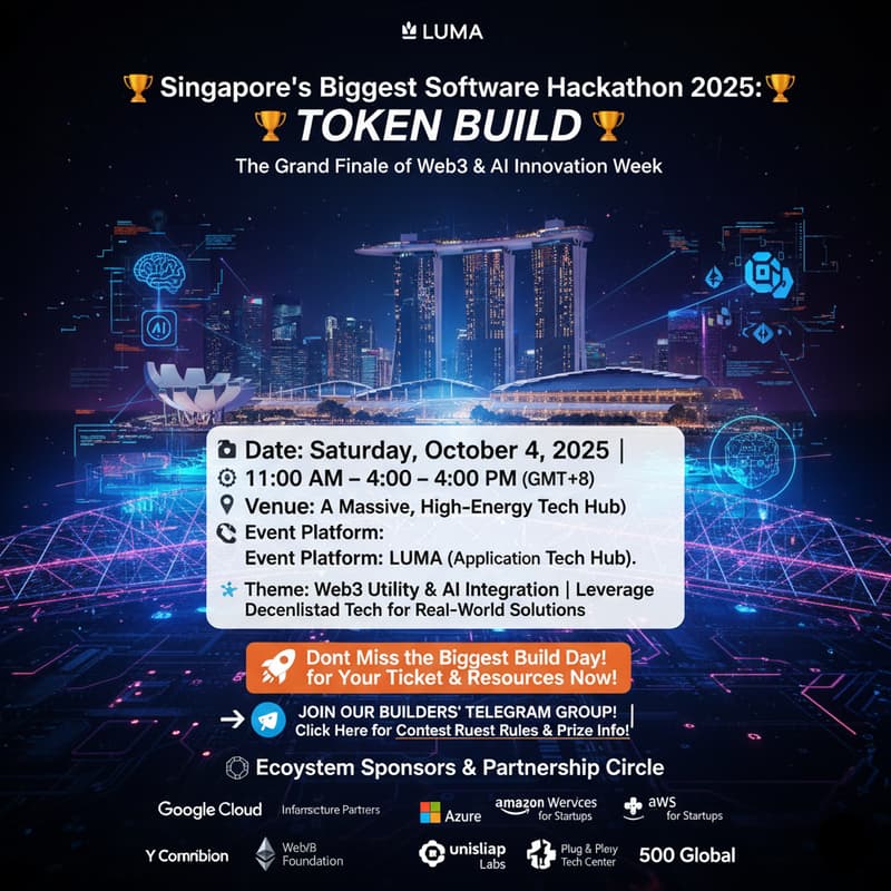 Cover Image for 💻 Singapore's Biggest Software Hackathon 2025: TOKEN BUILD 🏆