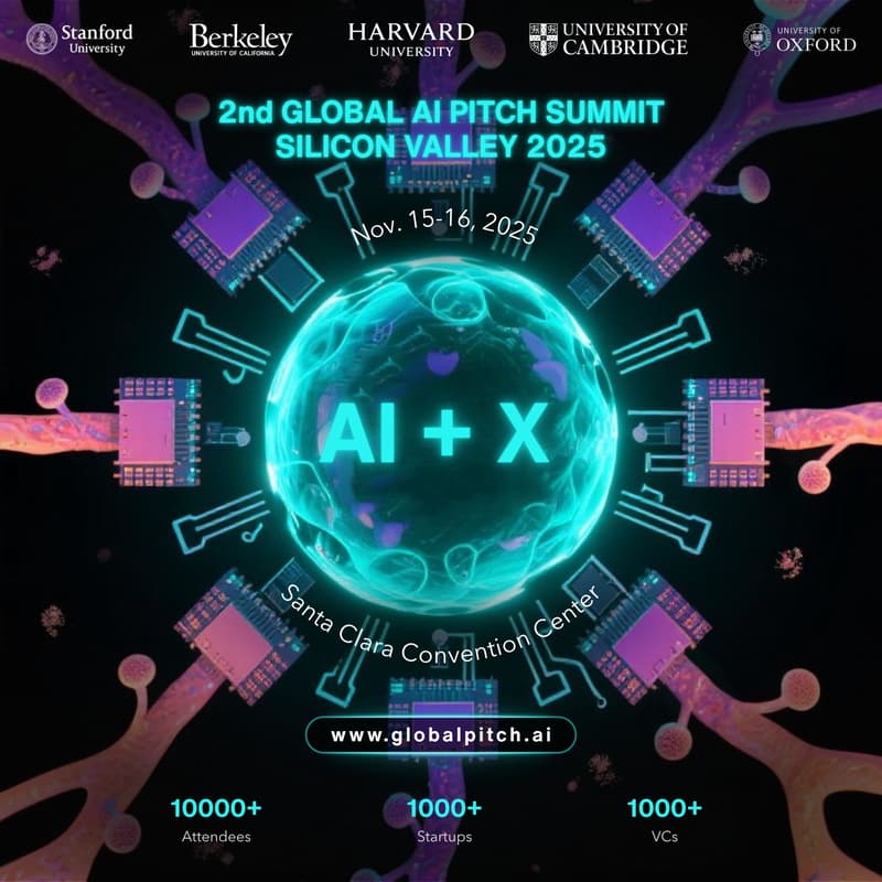 Cover Image for 2nd Global AI Pitch Summit Silicon Valley 2025: AI + X