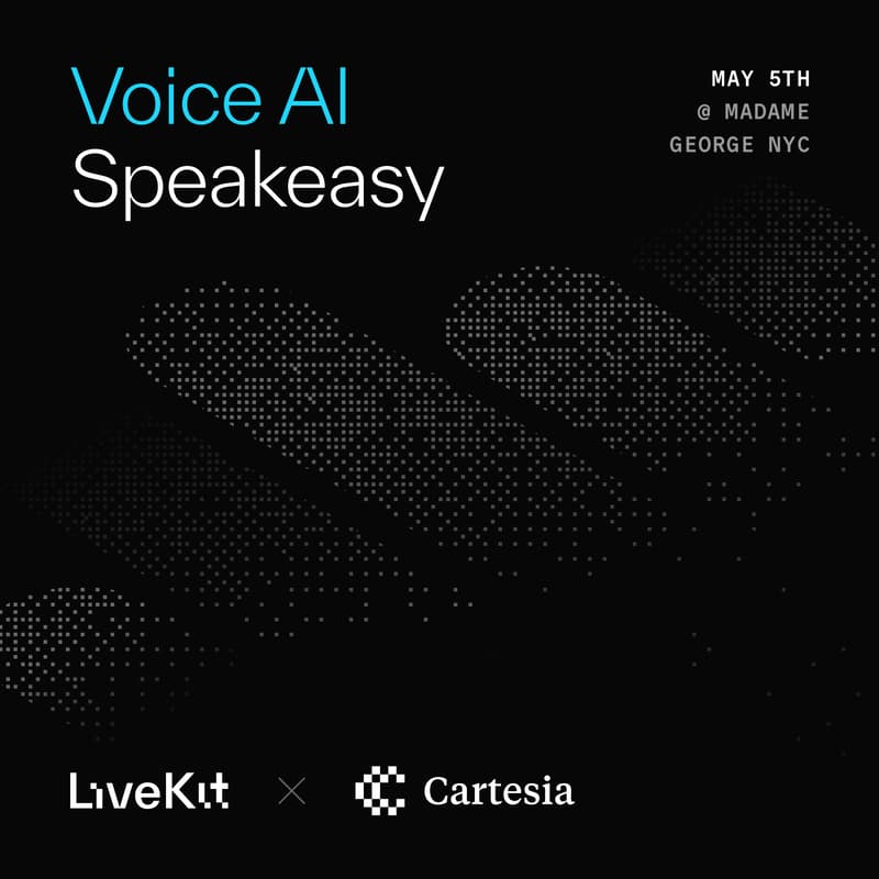 Cover Image for Voice AI Speakeasy hosted by LiveKit & Cartesia | #AIAgentWeek