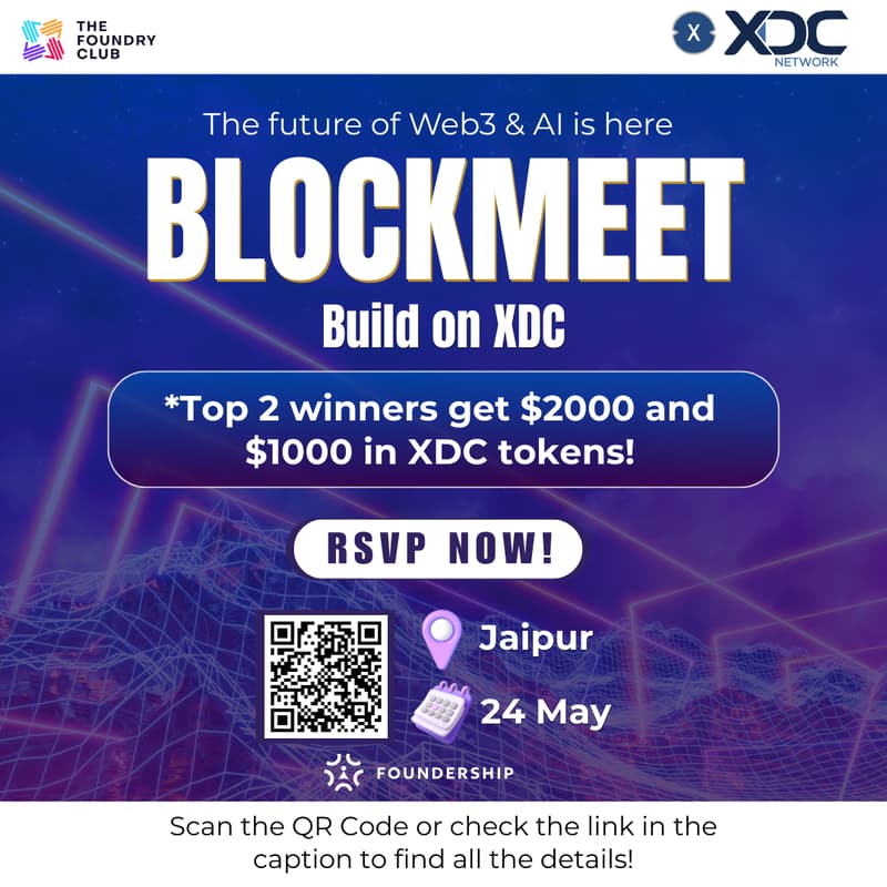 Cover Image for TFC Blockmeet Jaipur- Build on XDC