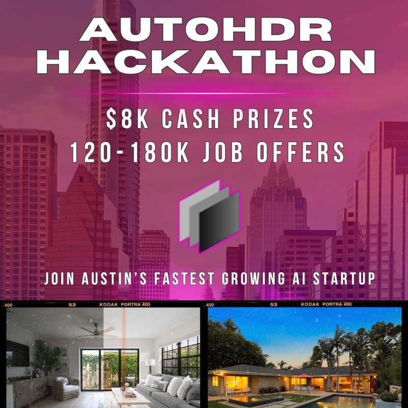 Cover Image for AutoHDR Hackathon $120-180K Job Offers + $8K Cash Prizes