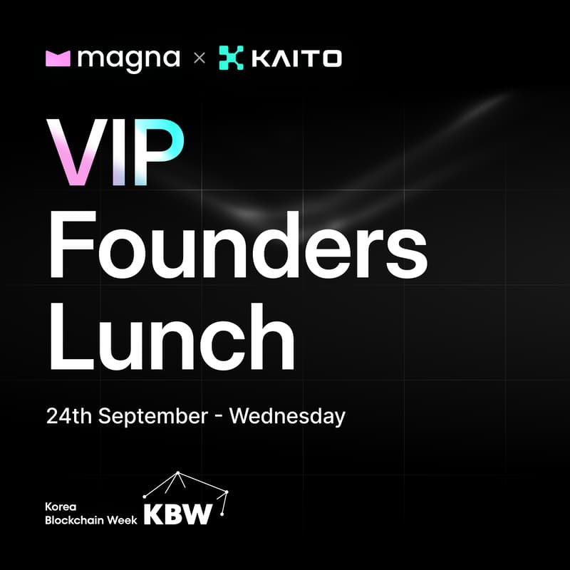 Cover Image for VIP Founders Lunch with Kaito & Magna @ KBW