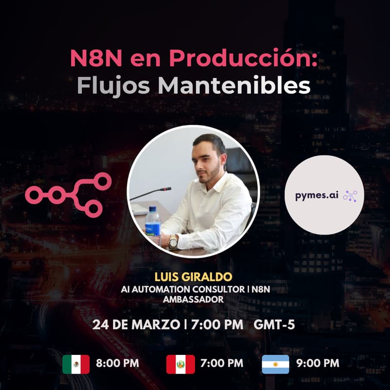 Cover Image for N8N en Producción: Flujos mantenibles | N8N Fest