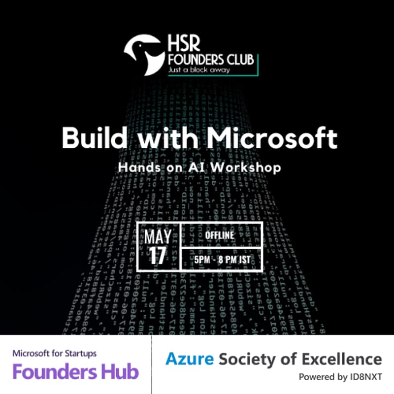 Cover Image for HSR FC - Hands on AI Workshop by Microsoft For Startups
