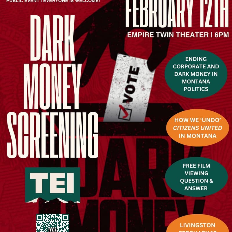 Cover Image for Dark Money Screening - Livingston, MT