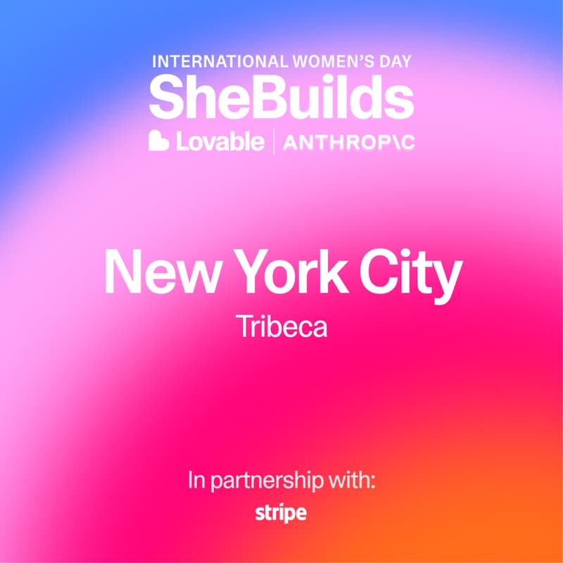 Cover Image for SheBuilds on Lovable x Stripe Fintech for Good: International Women's Day