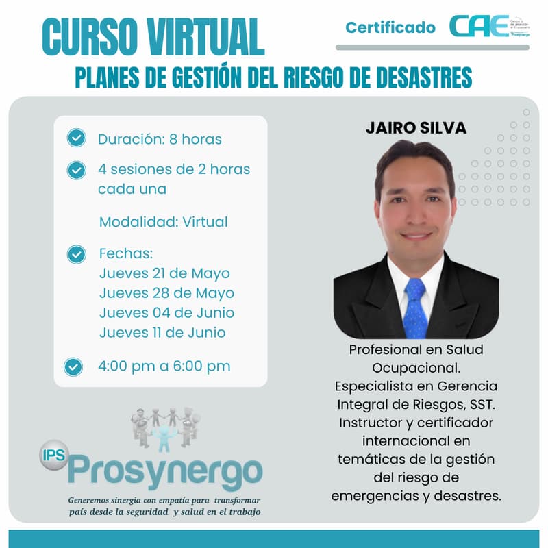 Cover Image for Curso Virtual PLANES DE GESTIÓN DEL RIESGO DE DESASTRES