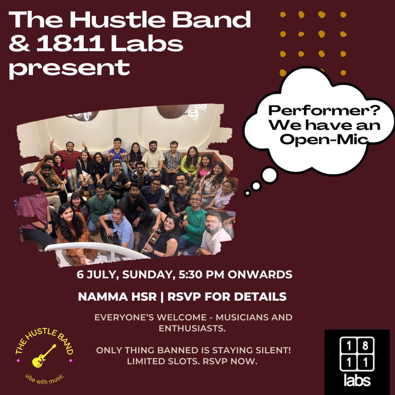 Cover Image for The Hustle Band & 1811 Labs - The Monsoon Special Jam & Open-Mic