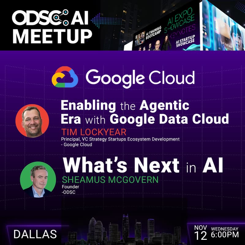 Cover Image for ODSC AI & Google Cloud Meetup in Dallas, TX