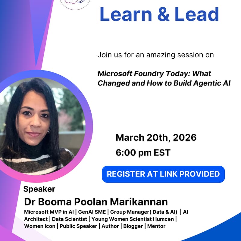 Cover Image for AWAAI Learn & Lead with Dr Booma Poolan Marikannan