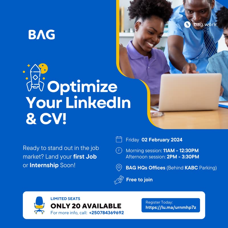 OPTIMIZE Your LinkedIn & CV with BAG! · Luma