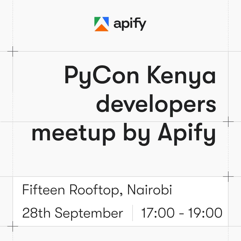 Cover Image for PyCon Kenya developers meetup by Apify