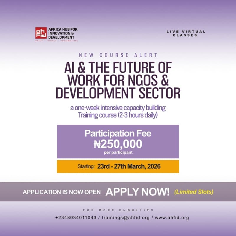 Cover Image for Artificial Intelligence (AI) & The Future of Work for NGOs & Development Sector (Cohort II)