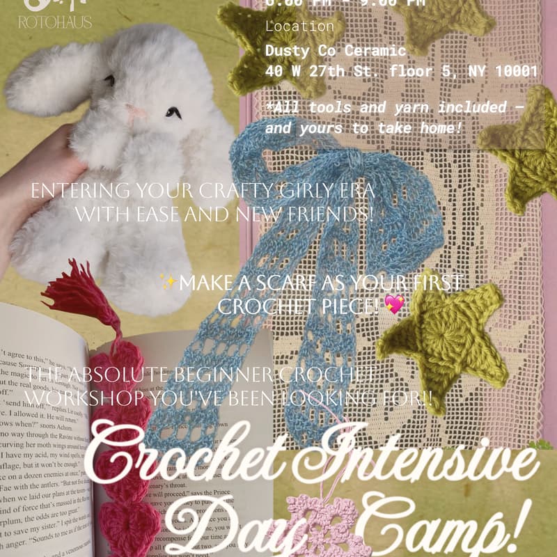 Cover Image for 🧶 Crochet 101: Spring Coaster + Take-Home Scarf Material
