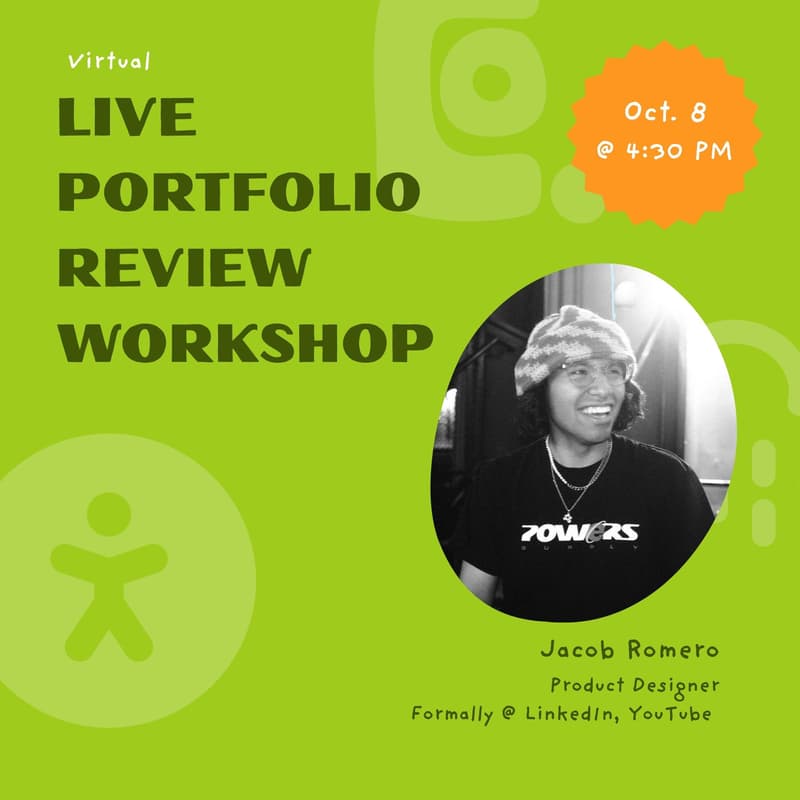Cover Image for Speaker Series: Live Portfolio Review Workshop w/ Jacob Romero