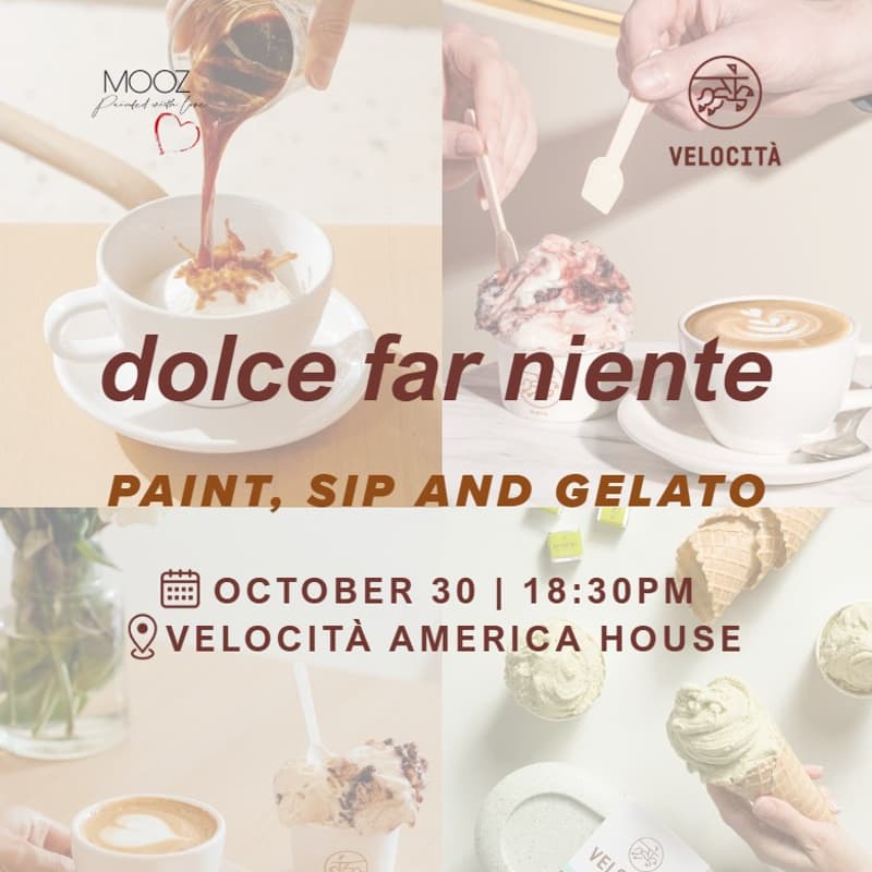 Cover Image for Dolce Far Niente @ Velocità - Paint, sip & gelato