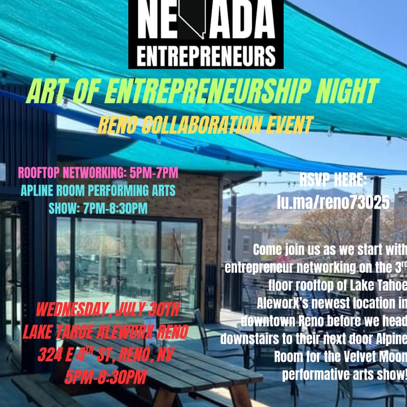 Cover Image for NEVADA ENTREPRENEURS ART OF ENTREPRENEURSHIP COLLABORATION NIGHT!
